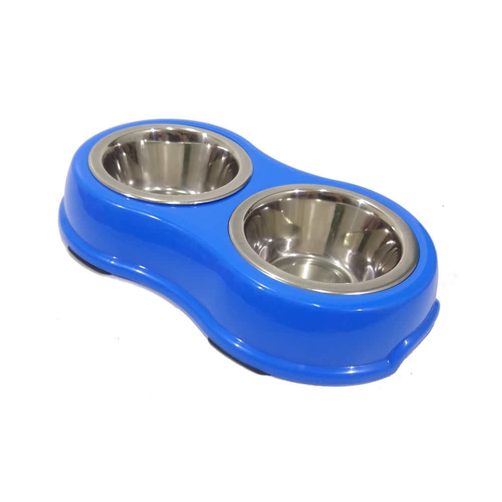 Foto-do-produto-Comedouro-Caes-The-Pets-Inox-Duplo-Azul-370ml-Cada-no-petshop-online-da-Tudo-de-Bicho