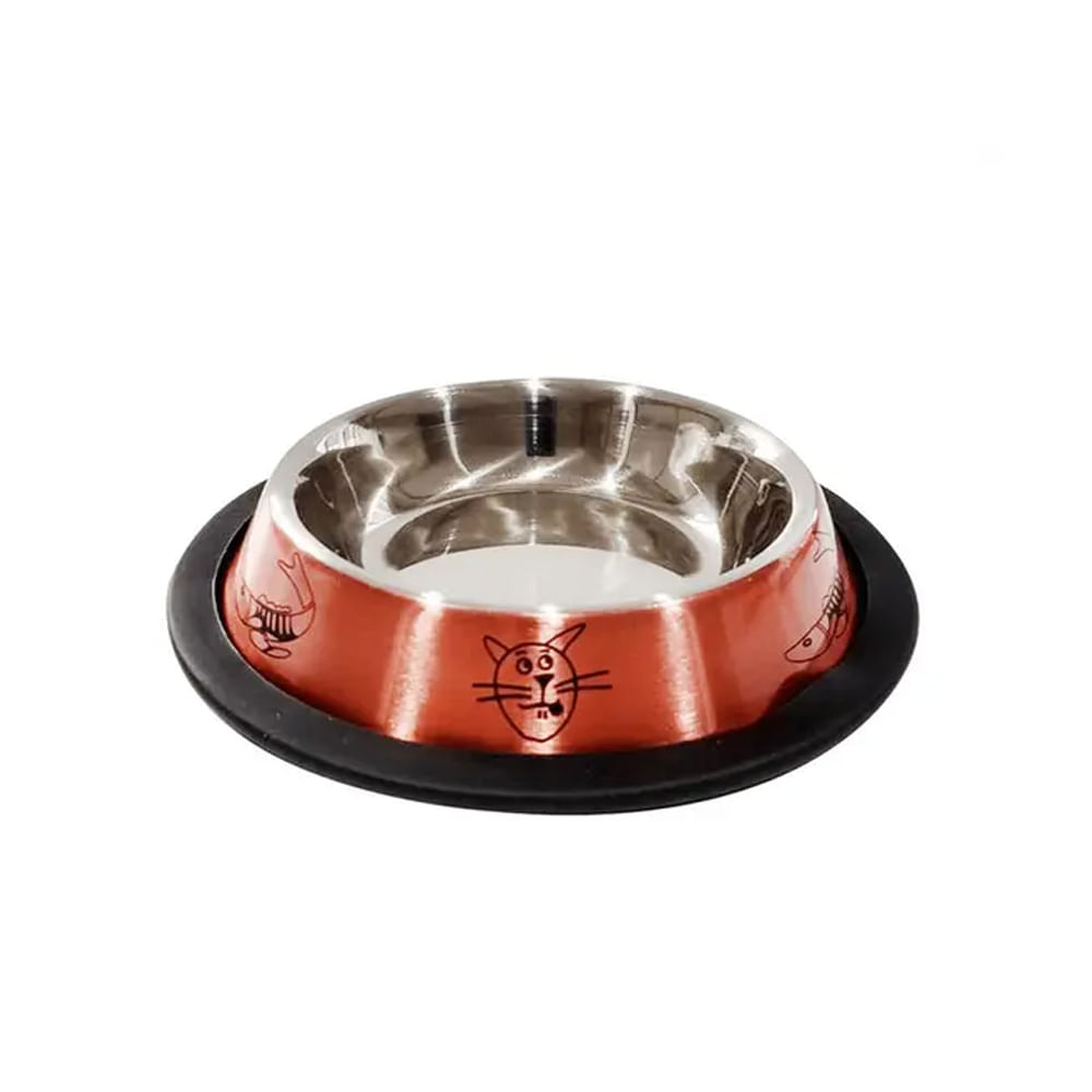 Foto-do-produto-Comedouro-Gatos-The-Pets-Inox-Laqueado-Cobre-150ml-no-petshop-online-da-Tudo-de-Bicho