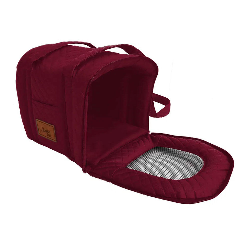 Foto-do-produto-Bolsa-Transporte-Caes-e-Gatos-Fabrica-Pet-Matelasse-Vinho-P-no-petshop-online-da-Tudo-de-Bicho