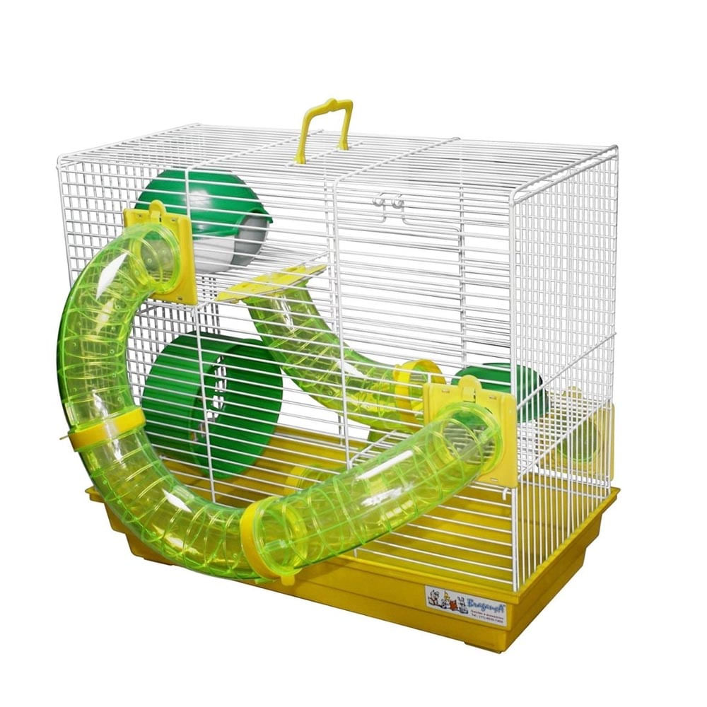 Foto-do-produto-Gaiola-Hamster-Tubos-3-andares-Braganca-Amarelo-GR158-no-petshop-online-da-Tudo-de-Bicho