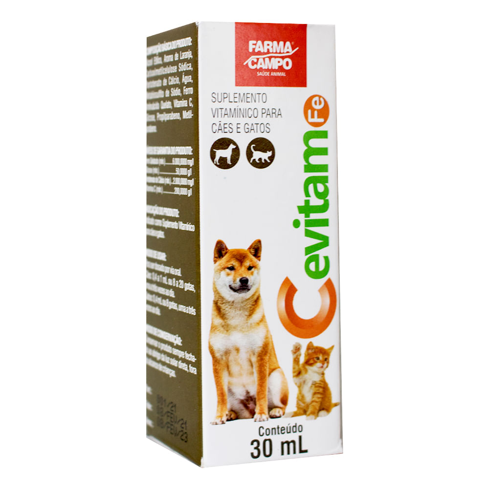 Foto-do-produto-Suplemento-Cevitam-Fe-Farmacampo-30-ml-no-petshop-online-da-Tudo-de-Bicho