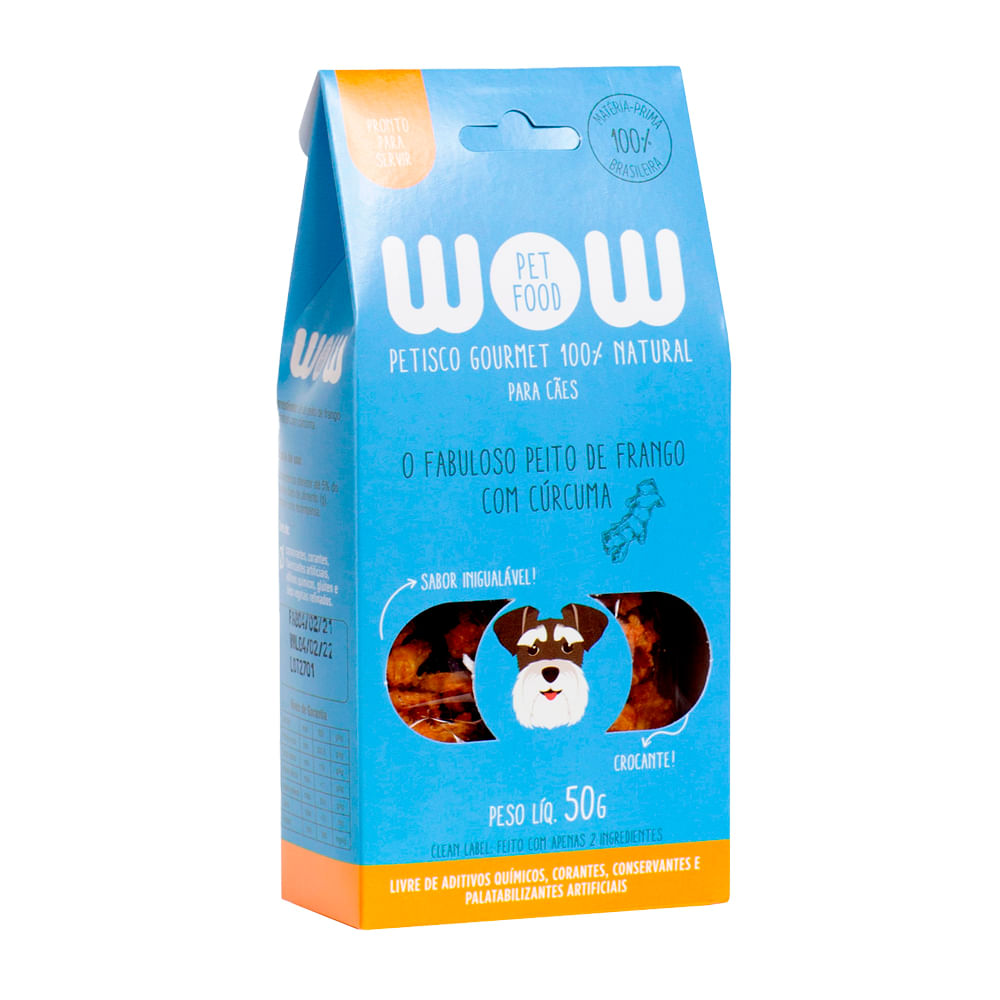 Foto-do-produto-Petisco-Para-Caes-Wow-Gourmet-Natural-Frango-e-Curcuma-50g-no-petshop-online-da-Tudo-de-Bicho