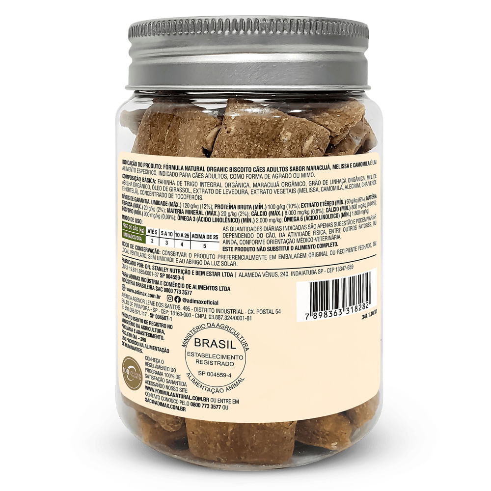 Foto-do-produto-Biscoito-Para-Caes-Formula-Natural-Organic-Maracuja-Melissa-e-Camomila-150g-no-petshop-online-da-Tudo-de-Bicho