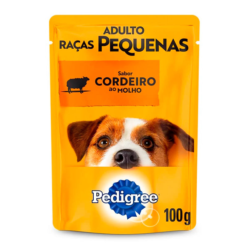 Foto-do-produto-Racao-Umida-Pedigree-Caes-Adultos-Racas-Pequenas-Cordeiro-ao-Molho-Sache-100g-no-petshop-online-da-Tudo-de-Bicho