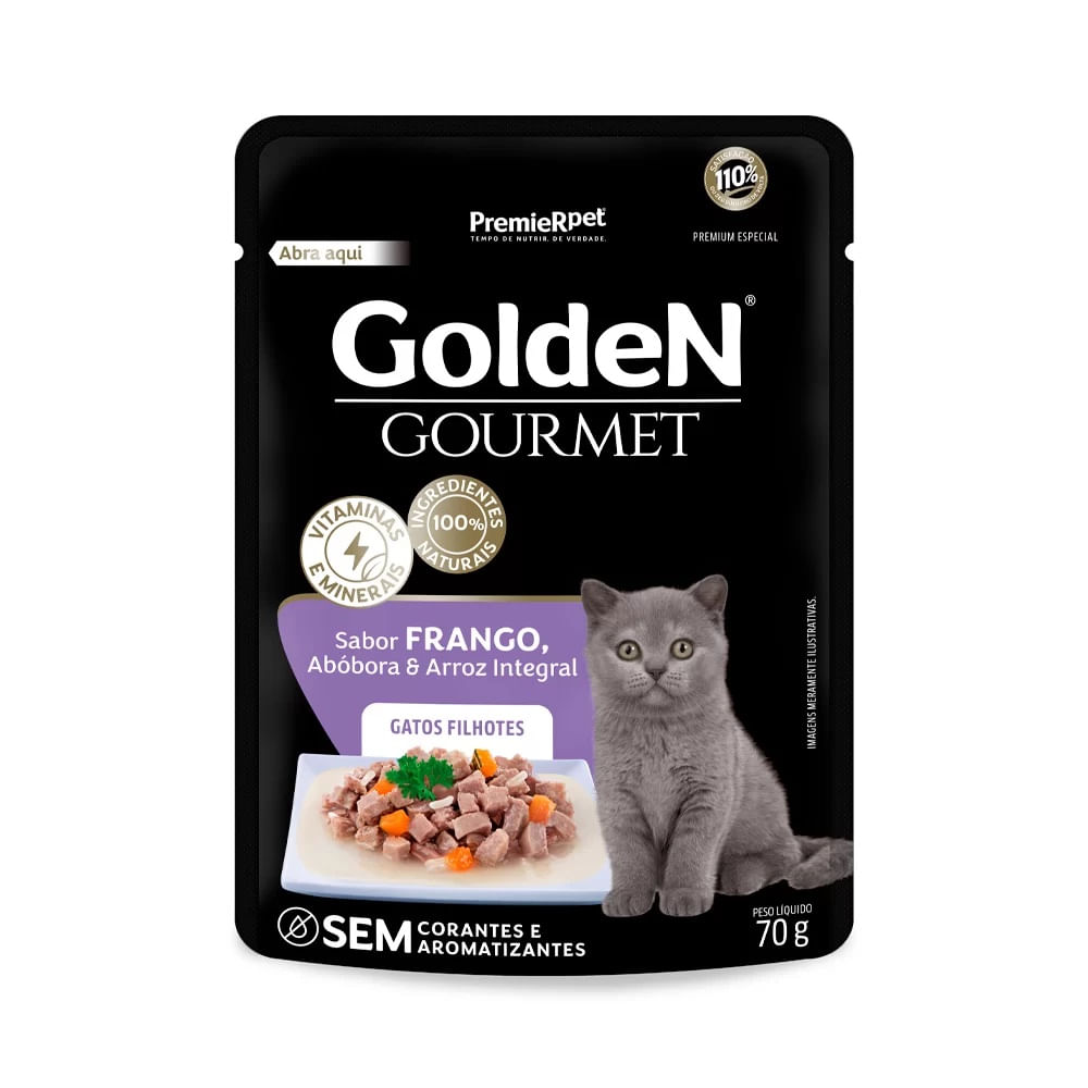 Foto-do-produto-Racao-Umida-Premier-Golden-gourmet-Gatos-Filhotes-Frango-Sache-70g-no-petshop-online-da-Tudo-de-Bicho