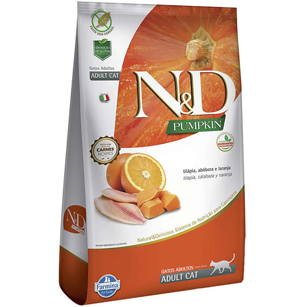 Foto-do-produto-Racao-N-D-Pumpkin-Gatos-Adultos-Tilapia-400g-no-petshop-online-da-Tudo-de-Bicho