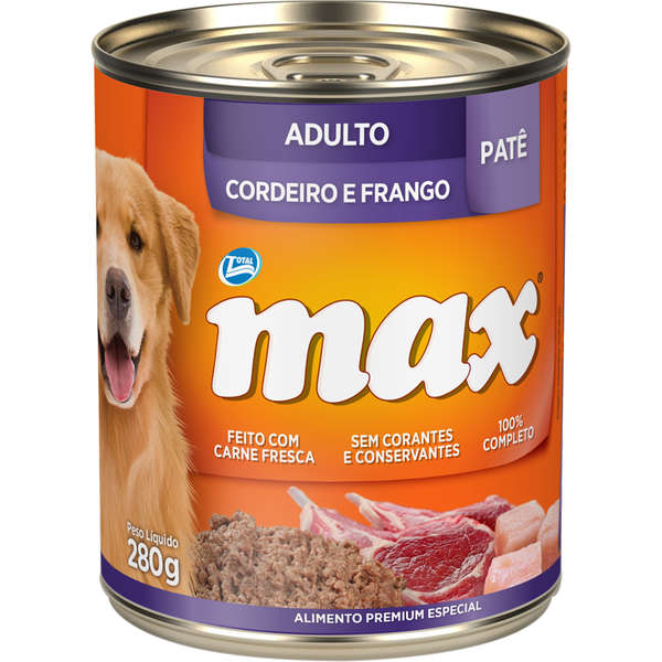 Foto-do-produto-Racao-Umida-Total-Max-Lata-Caes-Ad.-Cordeiro-Frango-280g-no-petshop-online-da-Tudo-de-Bicho