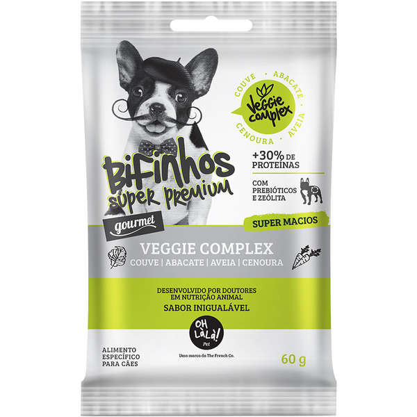 Foto-do-produto-Petisco-Oh-LaLa-Caes-Bifinhos-Veggie-Complex-60g-no-petshop-online-da-Tudo-de-Bicho