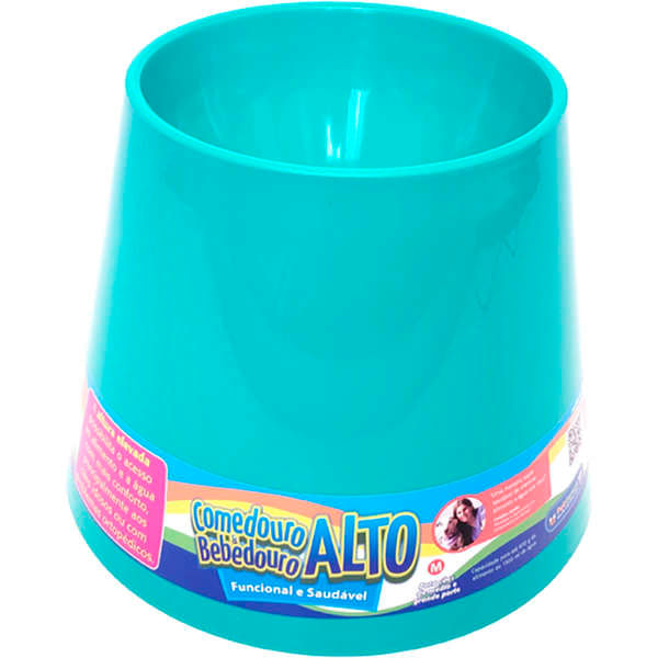 Foto-do-produto-Comedouro-e-Bebedouro-Caes-Pet-Games-Alto-Verde-Agua-Tam.M-no-petshop-online-da-Tudo-de-Bicho