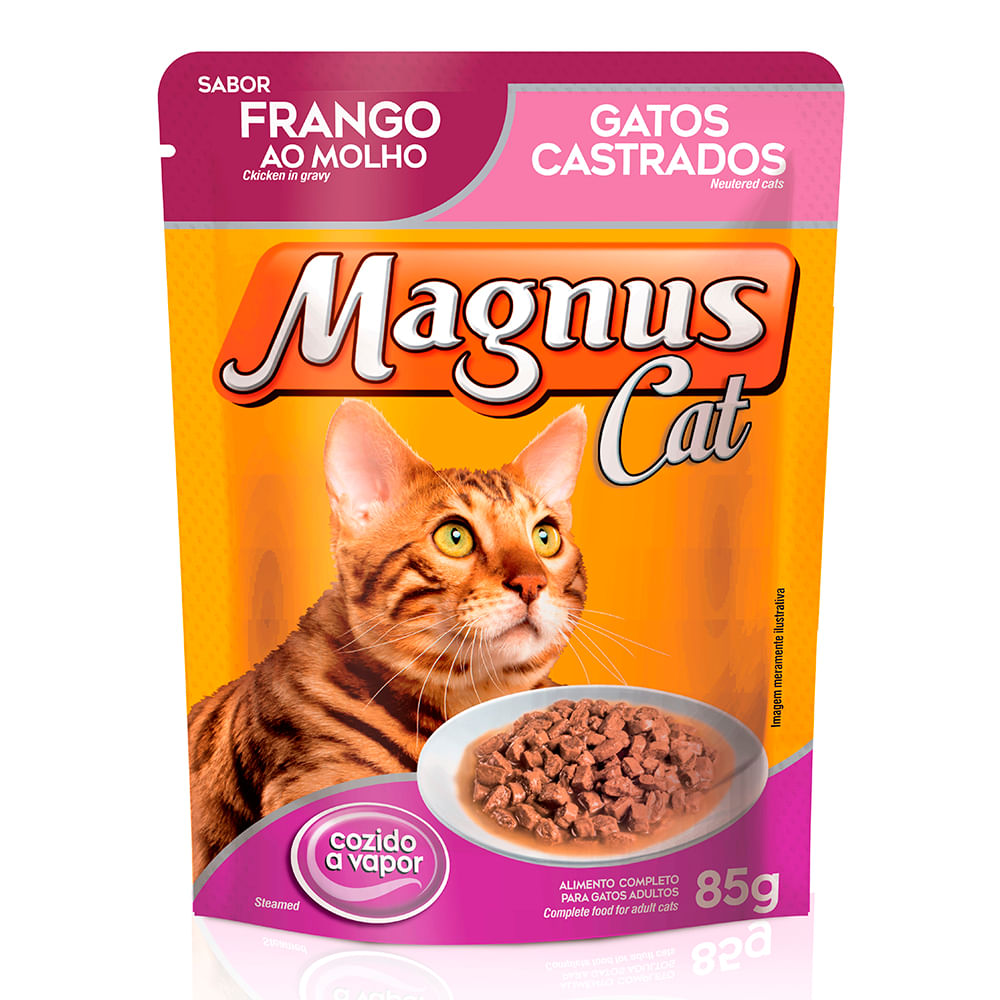 Foto-do-produto-Racao-Umida-Magnus-Gatos-Castrados-Frango-Ao-Molho-Sache-85g-no-petshop-online-da-Tudo-de-Bicho