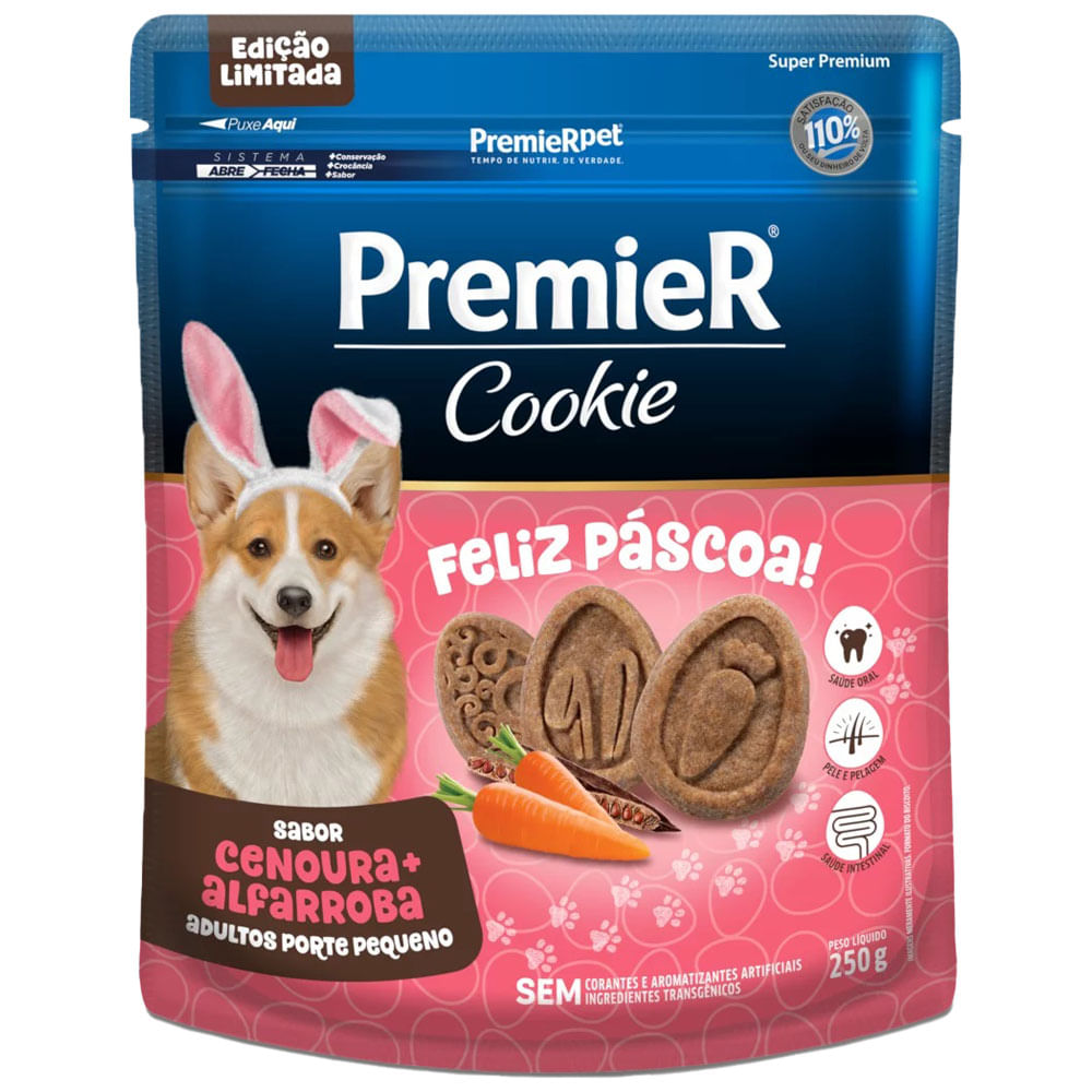 Foto-do-produto-Biscoito-Premier-Cookies-Para-Caes-Adultos-Porte-Pequeno-Pascoa-250g-no-petshop-online-da-Tudo-de-Bicho