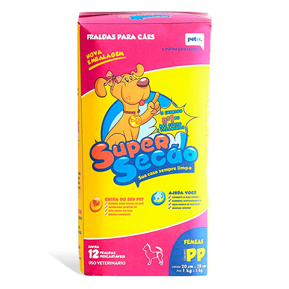Foto-do-produto-Fralda-Descartavel-Petix-Super-Secao-Femeas-Caes-PP-no-petshop-online-da-Tudo-de-Bicho