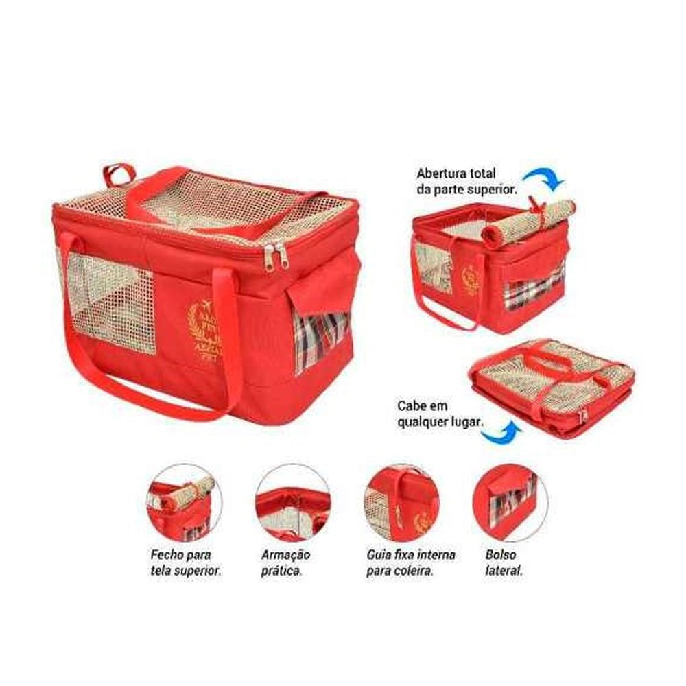 Foto-do-produto-Bolsa-Aerial-Pet-para-Aviao-Cia-Aerea-Azul-Vermelho-no-petshop-online-da-Tudo-de-Bicho