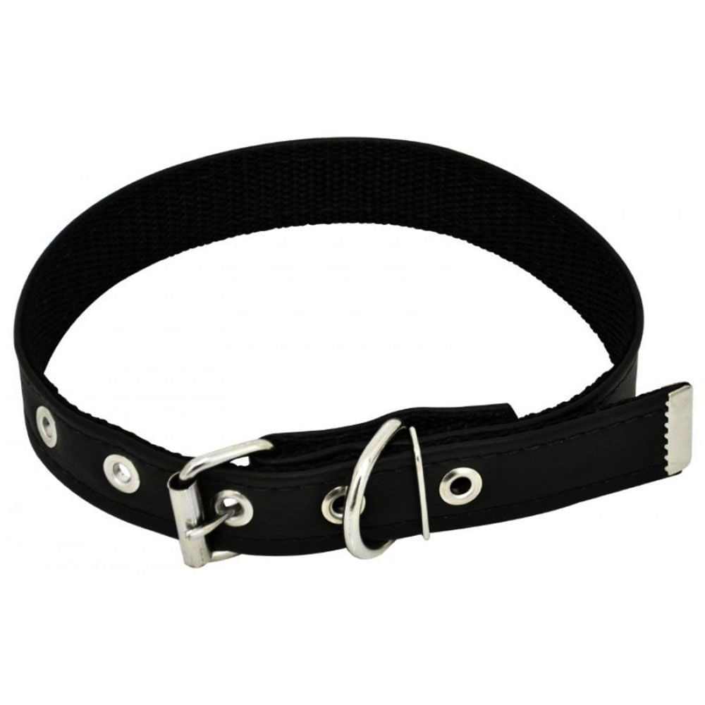 Foto-do-produto-Coleira-Caes-Corino-Sao-Pet-Reforcada-Preta-Tamanho-1-no-petshop-online-da-Tudo-de-Bicho