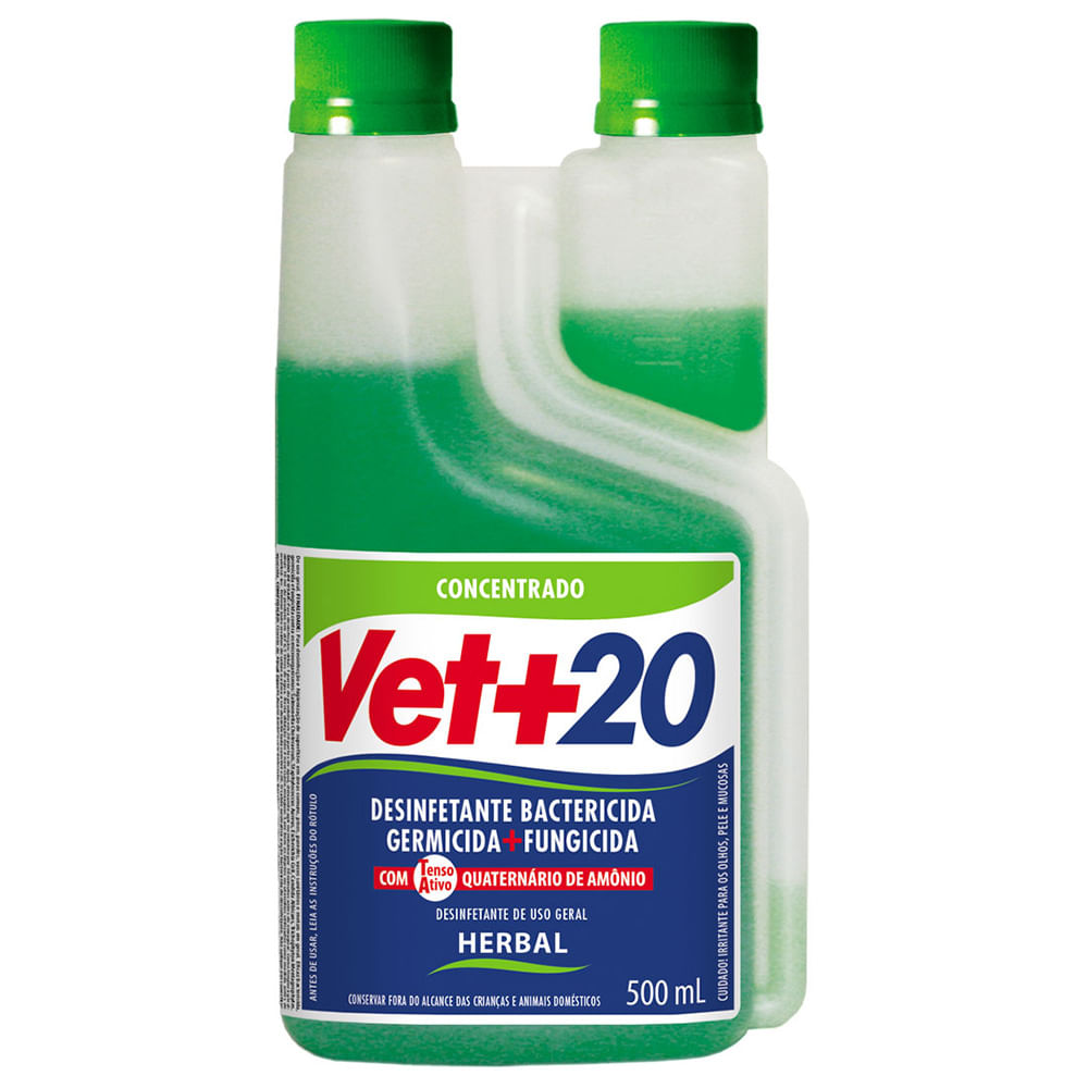 Foto-do-produto-Desinfetante-Bactericida-Concentrado-Vet-20-Herbal-500ml-no-petshop-online-da-Tudo-de-Bicho