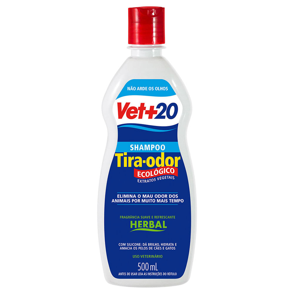 Foto-do-produto-Shampoo-Caes-e-Gatos-Vet-20-Tira-Odor-Herbal-500ml-no-petshop-online-da-Tudo-de-Bicho