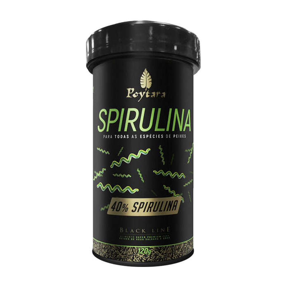 Foto-do-produto-Racao-Para-Peixes-Poytara-Spirulina-Black-Line-M-120g-no-petshop-online-da-Tudo-de-Bicho