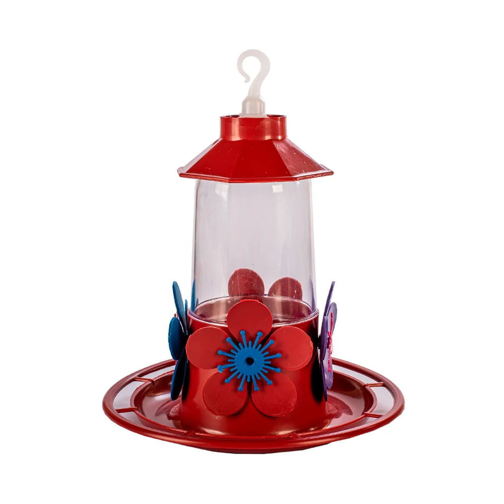 Foto-do-produto-Bebedouro-Beija-Flor-Luxo-Chapeu-com-Poleiro-Jel-Plast-Vermelho-250ml-no-petshop-online-da-Tudo-de-Bicho