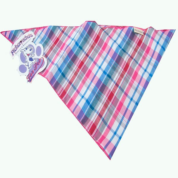 Foto-do-produto-Bandana-xadrez-Rosa-Pickorruchos-P-no-petshop-online-da-Tudo-de-Bicho