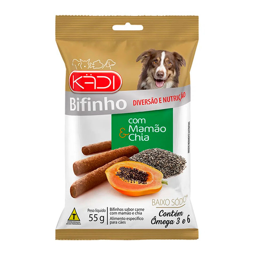 Foto-do-produto-Bifinho-Caes-Kadi-Mamao-e-Chia-55g-no-petshop-online-da-Tudo-de-Bicho