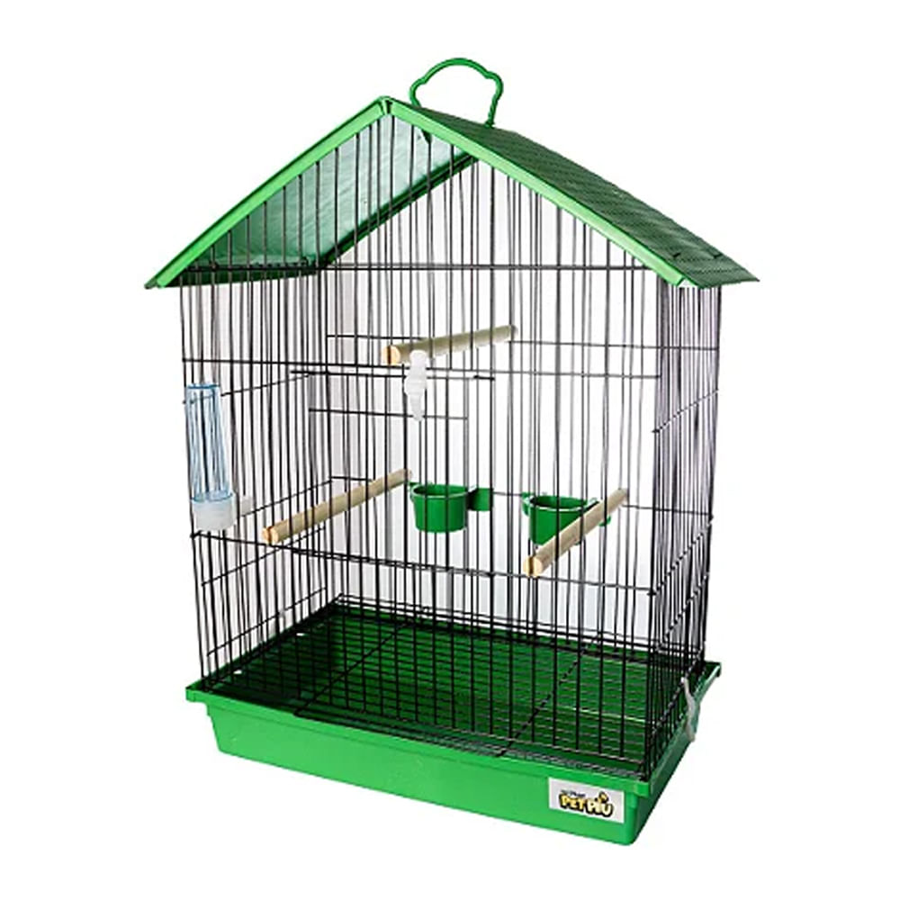 Foto-do-produto-Gaiola-Para-Calopsita-Teto-Plastico-Jel-Plast-Black-Verde-no-petshop-online-da-Tudo-de-Bicho