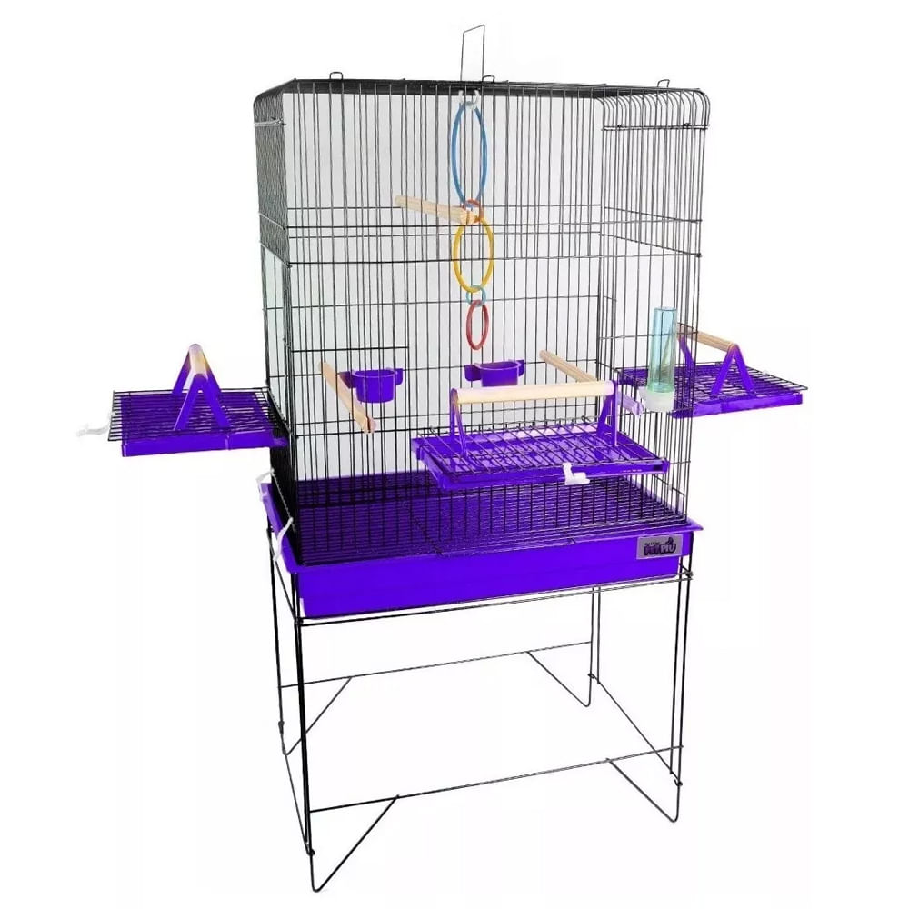 Foto-do-produto-Viveiro-Para-Calopsita-Confort-Triplex-Jel-Plast-Black-e-Lilas-no-petshop-online-da-Tudo-de-Bicho