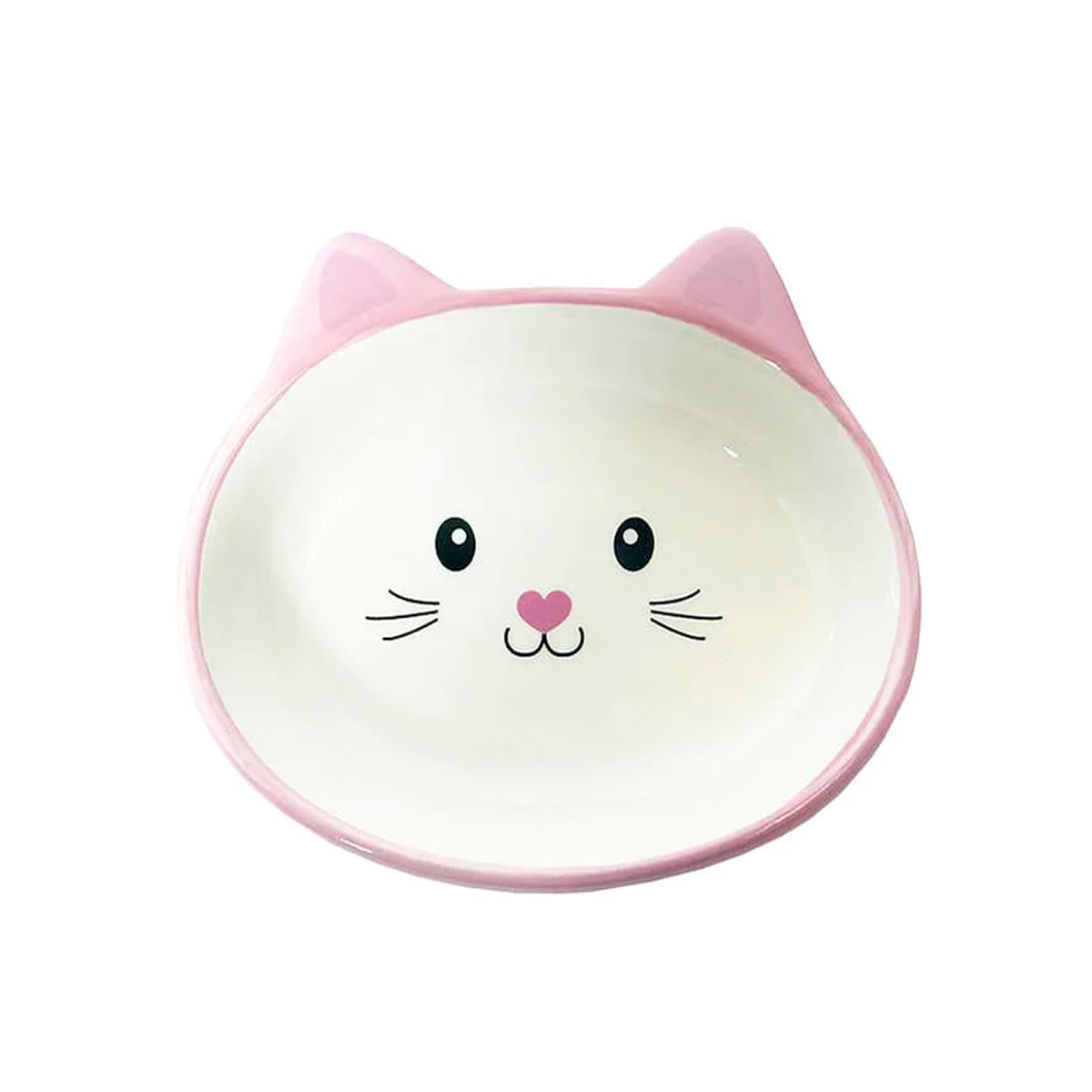 Foto-do-produto-Comedouro-Gatos-The-Pets-Porcelana-Face-Cat-Raso-Rosa-220ml-no-petshop-online-da-Tudo-de-Bicho