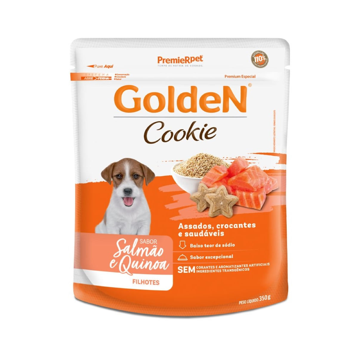 Foto-do-produto-Biscoitos-Golden-Cookies-Caes-Filhotes-Salmao-e-Quinoa-350g-no-petshop-online-da-Tudo-de-Bicho