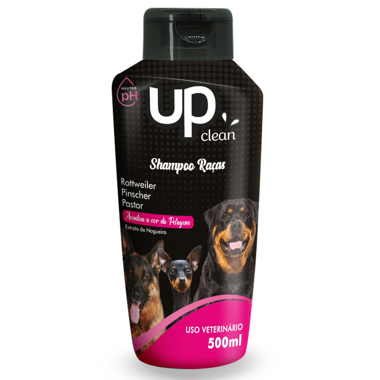 Foto-do-produto-Shampoo-Up-Clean-Racas-Rottweiler-e-Pincher-e-Pastor-Alemao-500ml-no-petshop-online-da-Tudo-de-Bicho