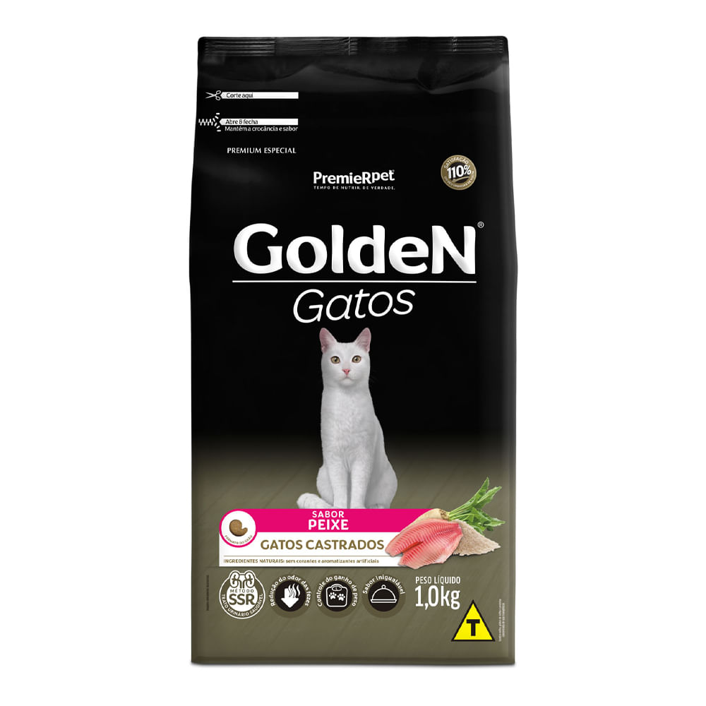 Foto-do-produto-Racao-Premier-Golden-para-Gatos-Adultos-Castrados-Peixe-1kg-no-petshop-online-da-Tudo-de-Bicho