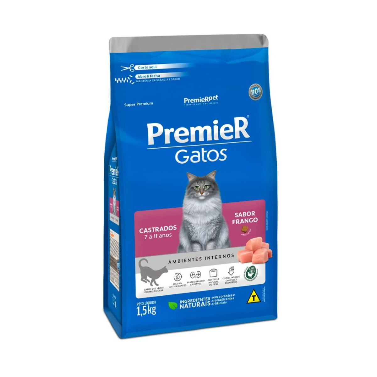 Foto-do-produto-Racao-Premier-Gatos-7-a-11-Anos-Castrados-Frango-15kg-no-petshop-online-da-Tudo-de-Bicho