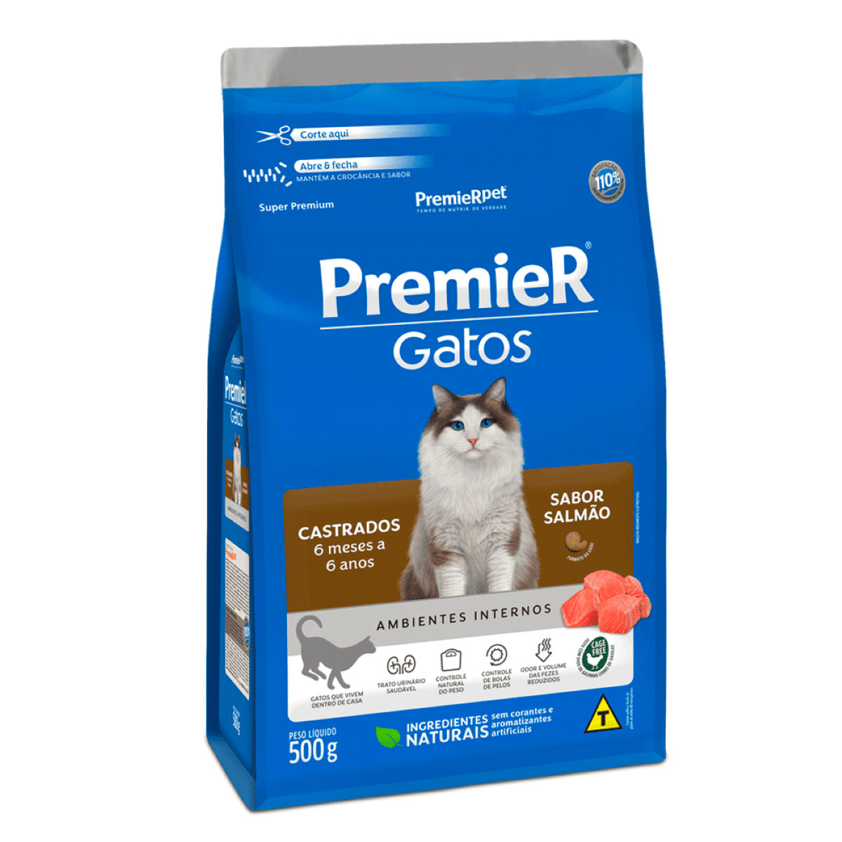 Foto-do-produto-Racao-Premier-Gatos-6-Meses-a-6-Anos-Cadastros-Salmao-500g-no-petshop-online-da-Tudo-de-Bicho