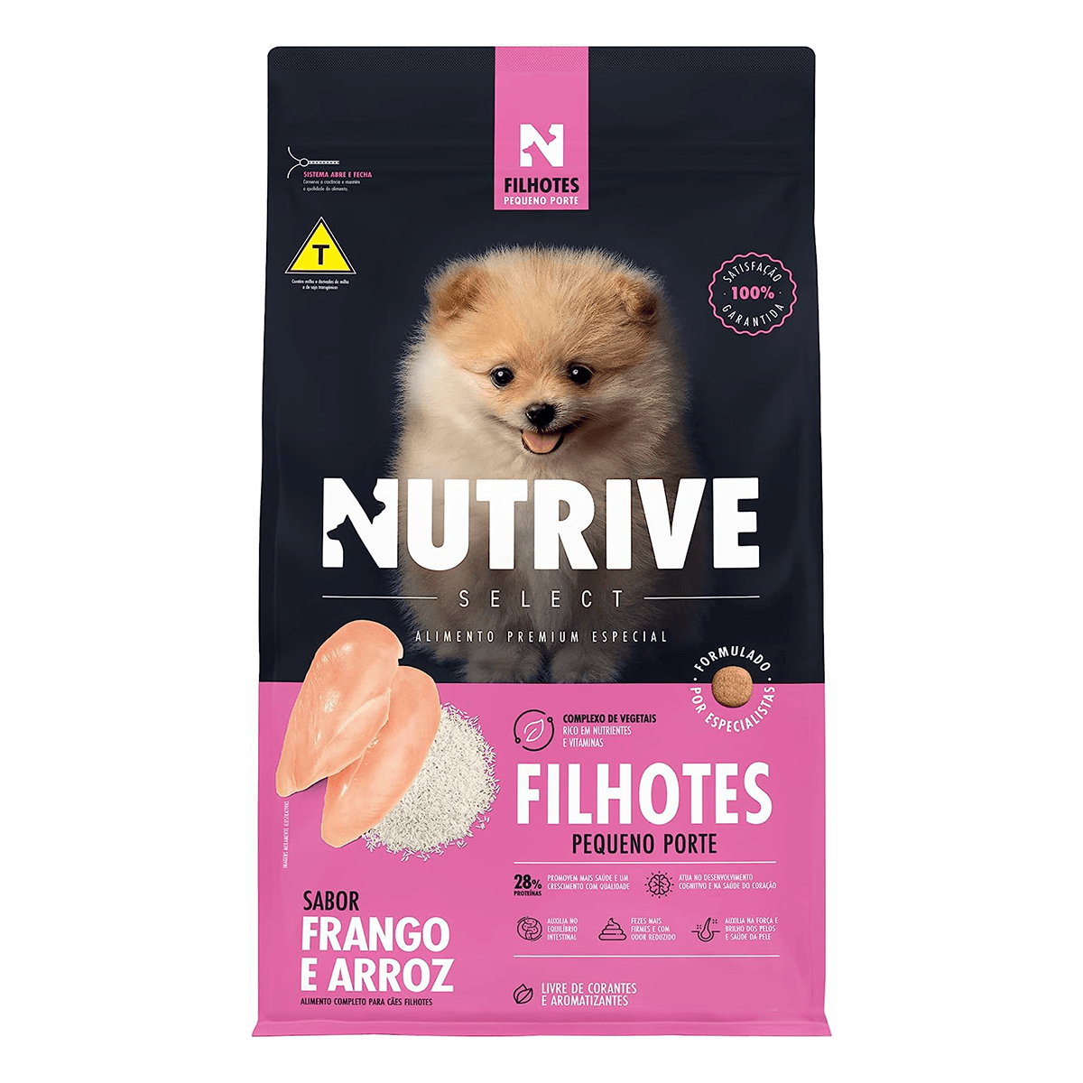 Foto-do-produto-Racao-Caes-Nutrive-Select-Filhote-Pequeno-porte-Frango-e-Arroz-1kg-no-petshop-online-da-Tudo-de-Bicho