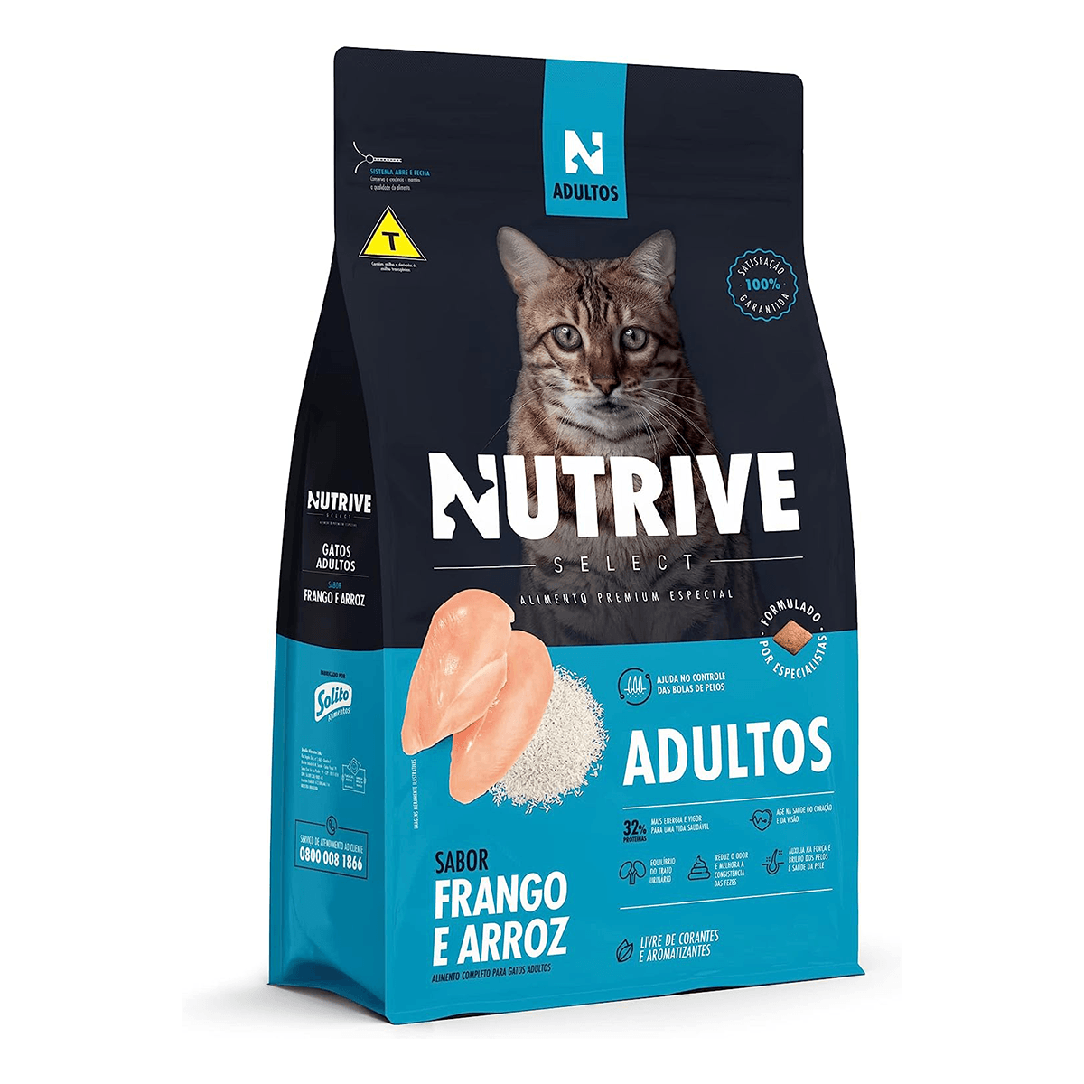 Foto-do-produto-Racao-Gatos-Nutrive-Select-Adulto-Frango-e-Arroz-1kg-no-petshop-online-da-Tudo-de-Bicho