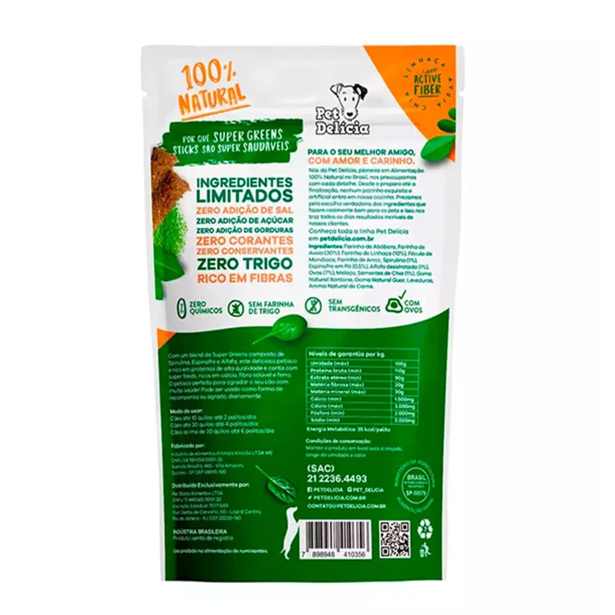 Foto-do-produto-Petisco-Pet-Delicia-Caes-Super-Greens-Sticks-120g-no-petshop-online-da-Tudo-de-Bicho