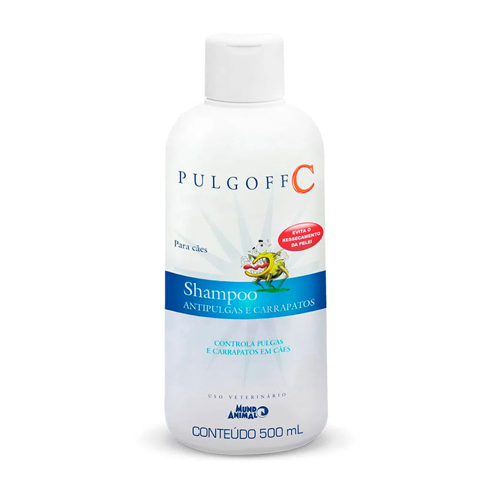 Foto-do-produto-Shampoo-Antipulgas-e-Carrapatos-Pulgoff-C-Mundo-Animal-500ml-no-petshop-online-da-Tudo-de-Bicho