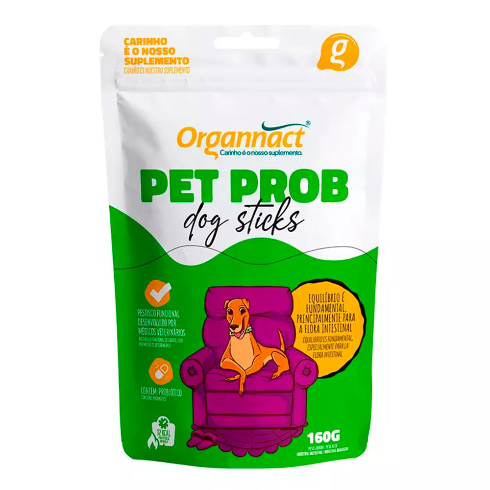 Foto-do-produto-Suplemento-Pet-Prob-Dog-Sticks-Organnact-160g-no-petshop-online-da-Tudo-de-Bicho