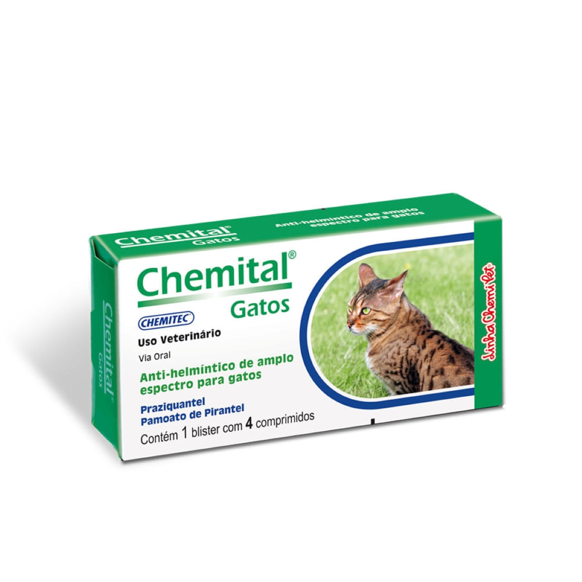 Foto-do-produto-Anti-helmintico-Chemital-para-Gatos-com-4-Comprimidos-no-petshop-online-da-Tudo-de-Bicho