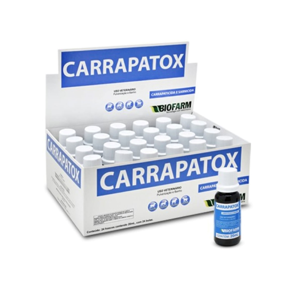 Foto-do-produto-Carrapatox-Carrapaticida-e-Sarnicida-Biofarm-20ml-no-petshop-online-da-Tudo-de-Bicho