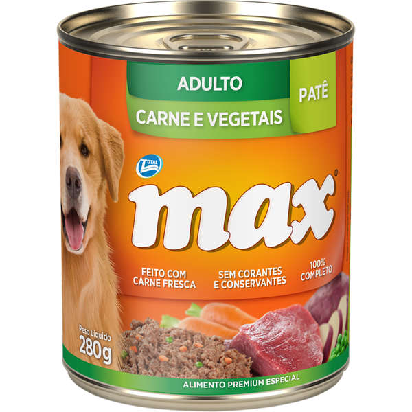 Foto-do-produto-Racao-Umida-Total-Max-Lata-Caes-Adultos-Carne-Veg-280g-no-pet-shop-online-da-Tudo-de-Bicho