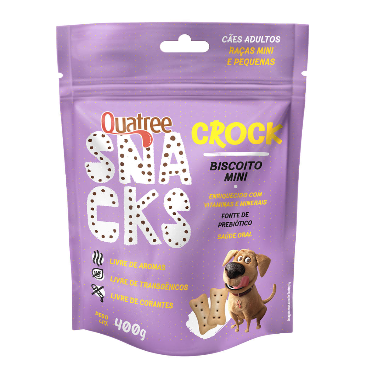 Foto-do-produto-Quatree-Snacks-Crock-Mini-400g-no-pet-shop-online-da-Tudo-de-Bicho