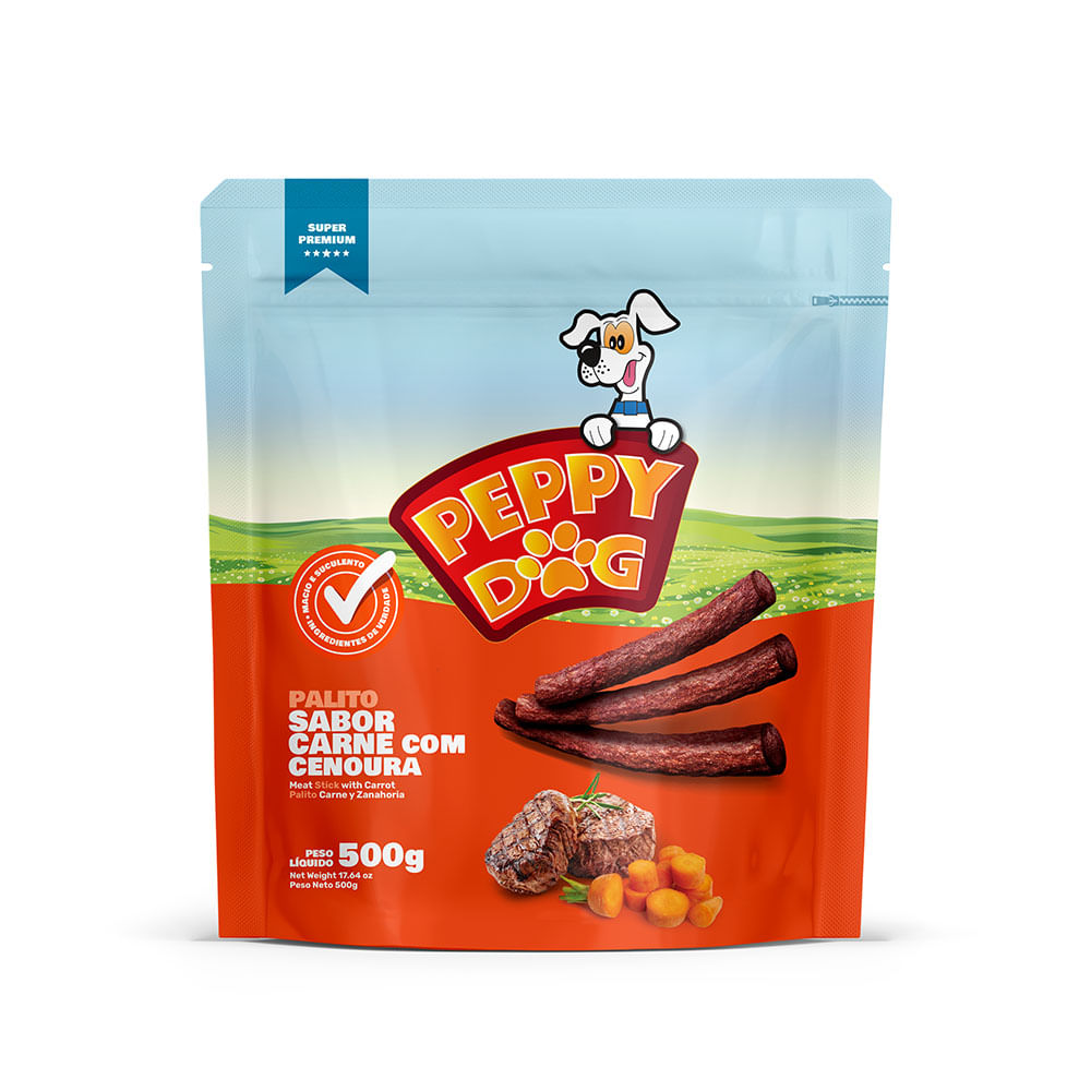 Foto-do-produto-Palito-Peppy-Dog-Carne-com-Cenoura-500g-no-pet-shop-online-da-Tudo-de-Bicho