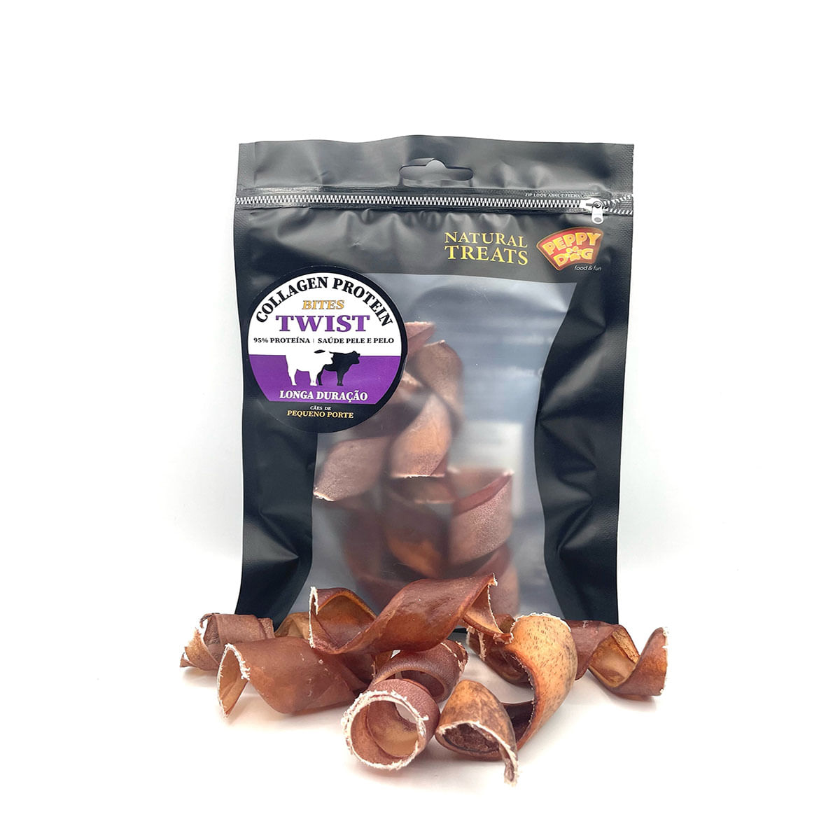 Foto-do-produto-Petisco-Collagen-Protein-Bites-Twist-Peppy-Dog-Natural-para-Caes-no-pet-shop-online-da-Tudo-de-Bicho