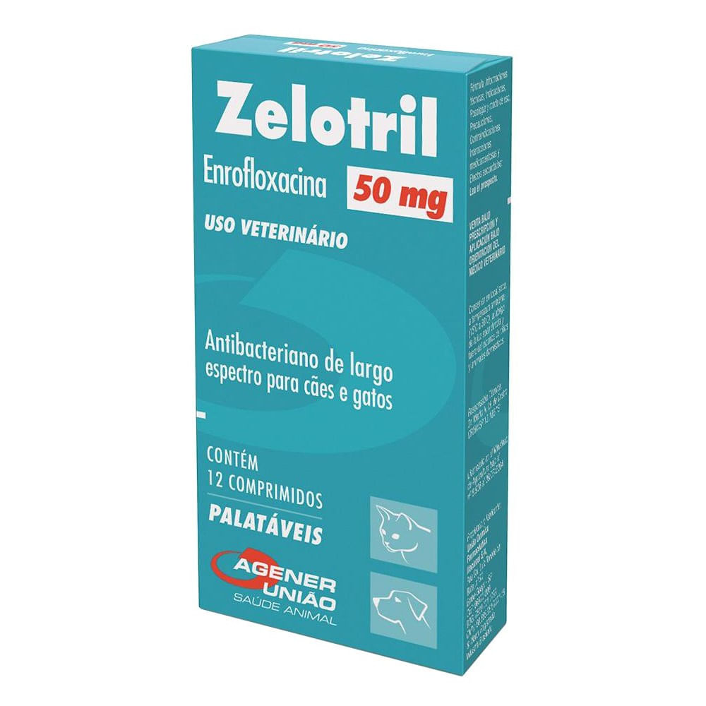 Foto do Produto Zelotril Agener 50mg Para Caes e Gatos 12 Comprimidos no Petshop Online da Tudo de Bicho