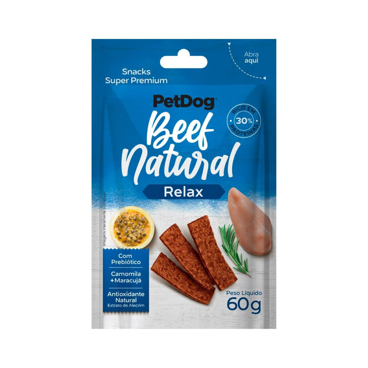 Foto-do-produto-Bifinho-para-Caes-PetDog-Beef-Natural-Relax-60g-no-pet-shop-online-da-Tudo-de-Bicho