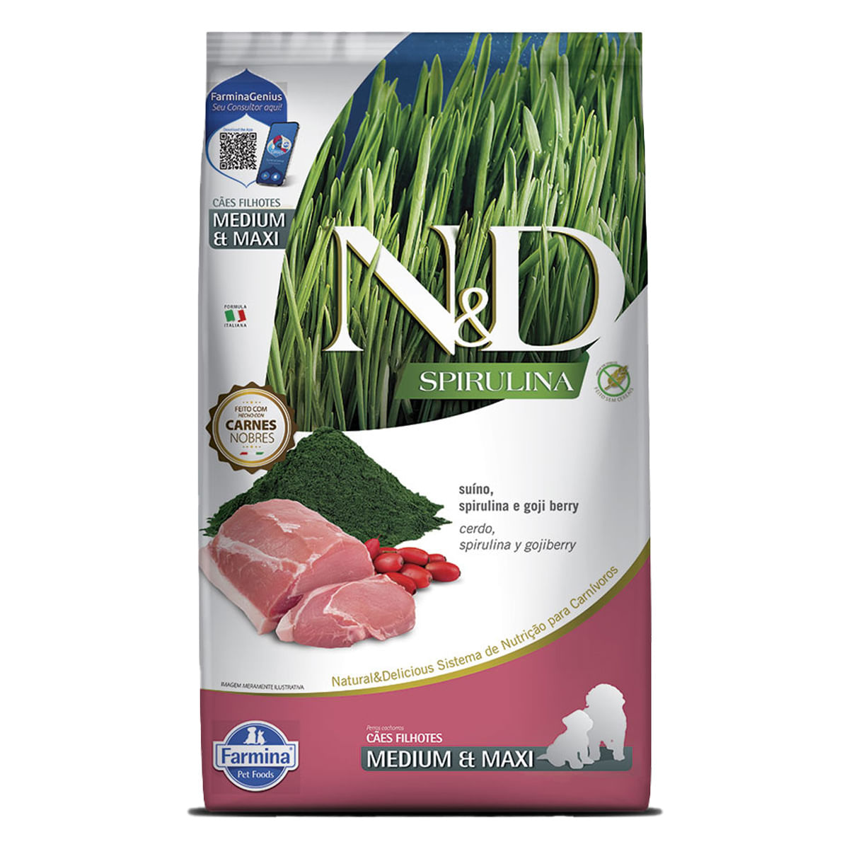 Foto-do-produto-Racao-ND-Spirulina-Para-Caes-Puppy-Medium-e-Maxi-Suino-101kg-no-pet-shop-online-da-Tudo-de-Bicho