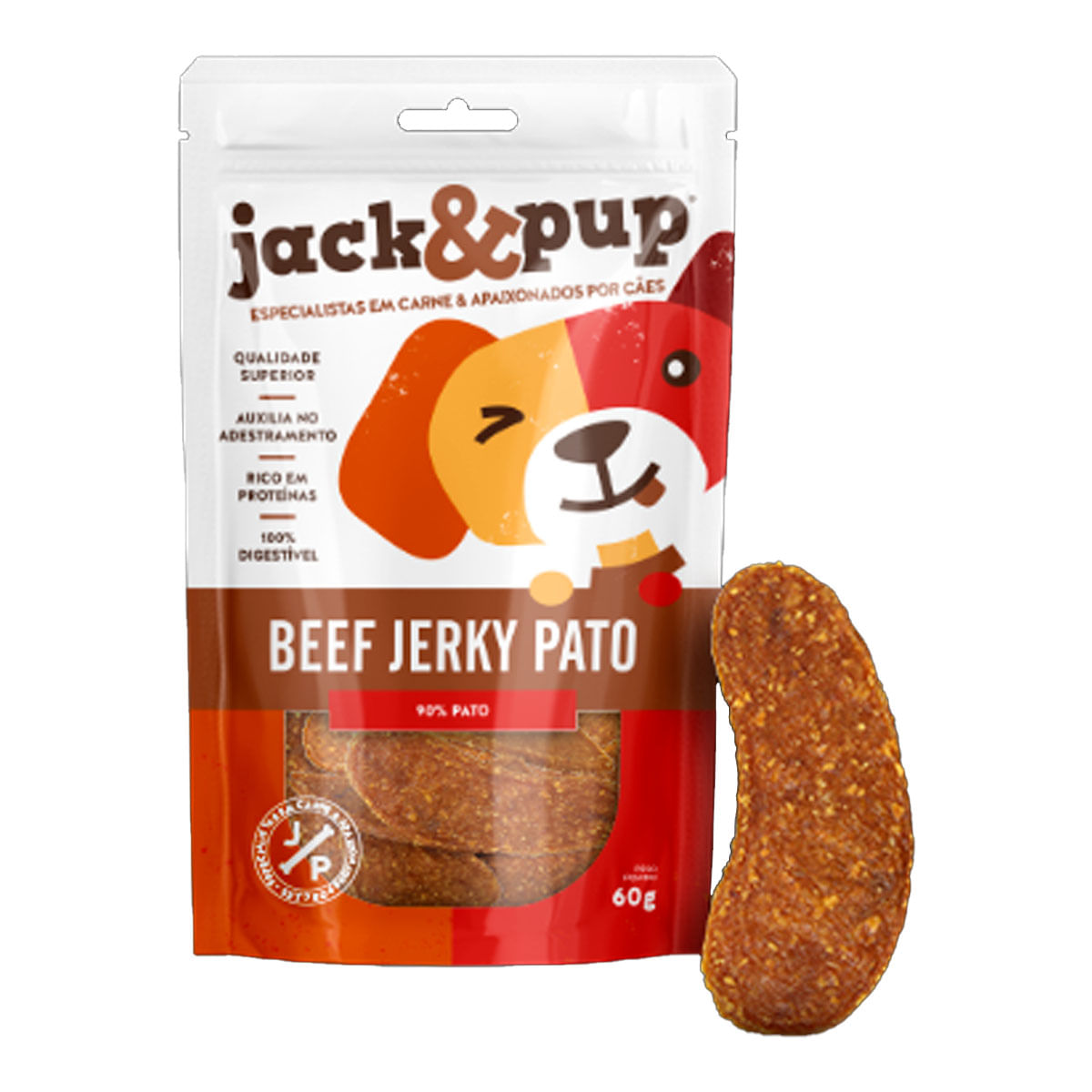 Foto-do-produto-Petisco-para-Caes-Beef-Jerk-Pato-Jack-Pup-60g-no-pet-shop-online-da-Tudo-de-Bicho