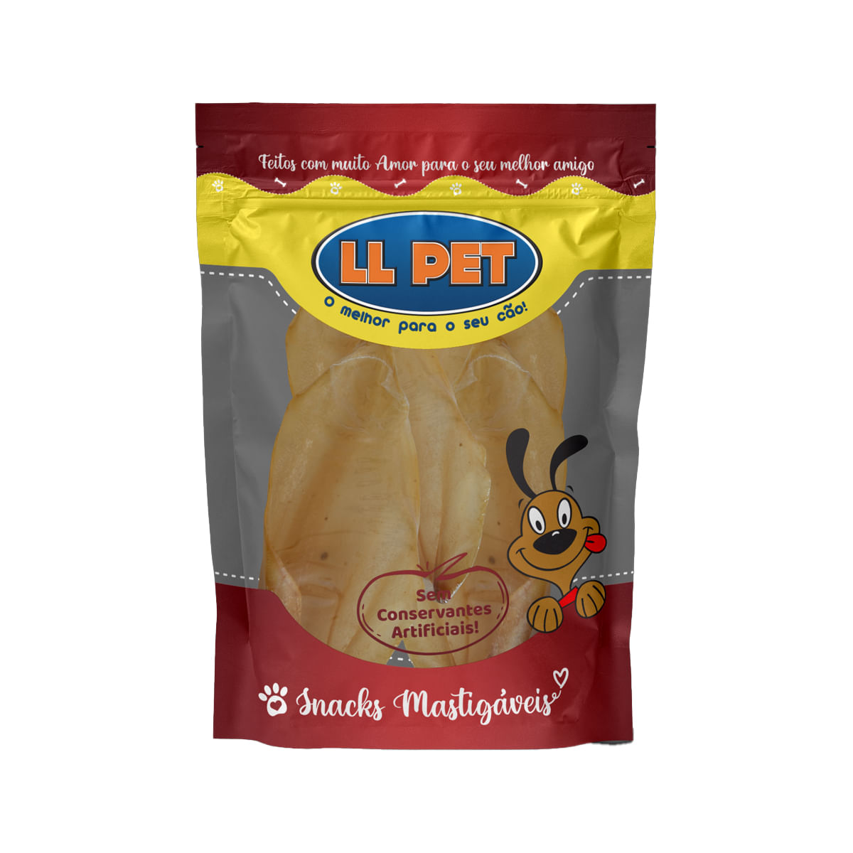 Foto-do-produto-Petisco-para-caes-Orelha-Bovina-LL-Pet-250g-no-pet-shop-online-da-Tudo-de-Bicho