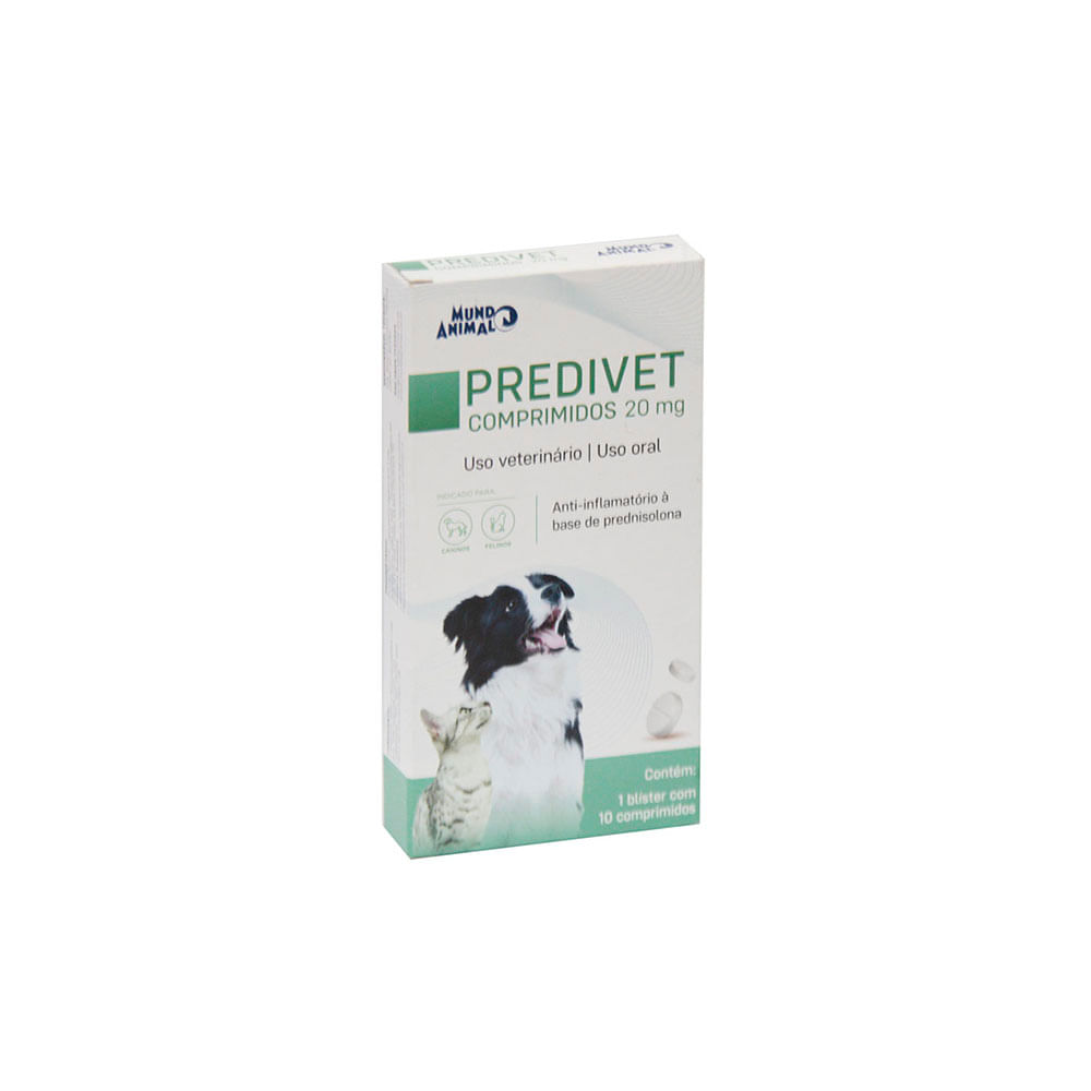 Foto-do-produto-Anti-inflamatorio-para-Caes-e-Gatos-Predivet-20mg-Mundo-Animal-10-Comprimidos-no-pet-shop-online-da-Tudo-de-Bicho