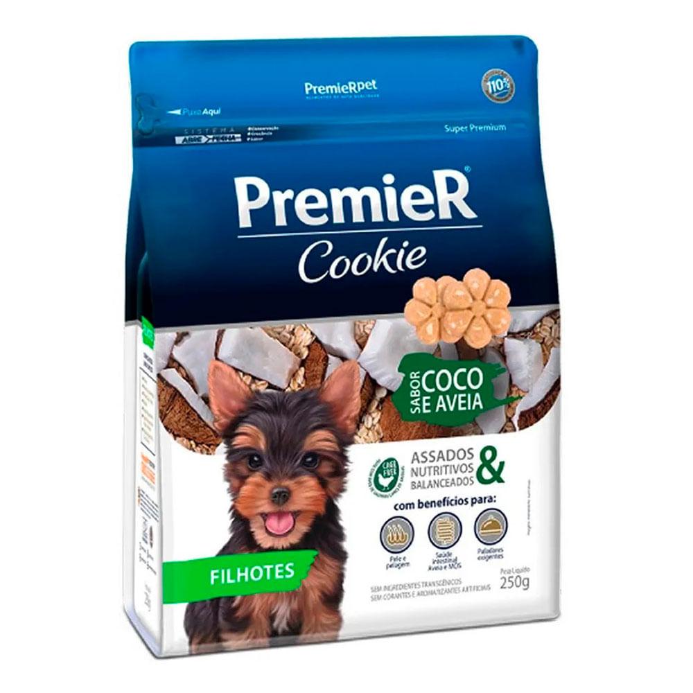 Foto-do-produto-Biscoito-Premier-Cookie-Caes-Filhotes-Coco-e-Aveia-250g-no-pet-shop-online-da-Tudo-de-Bicho